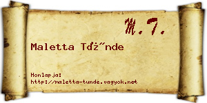 Maletta Tünde névjegykártya